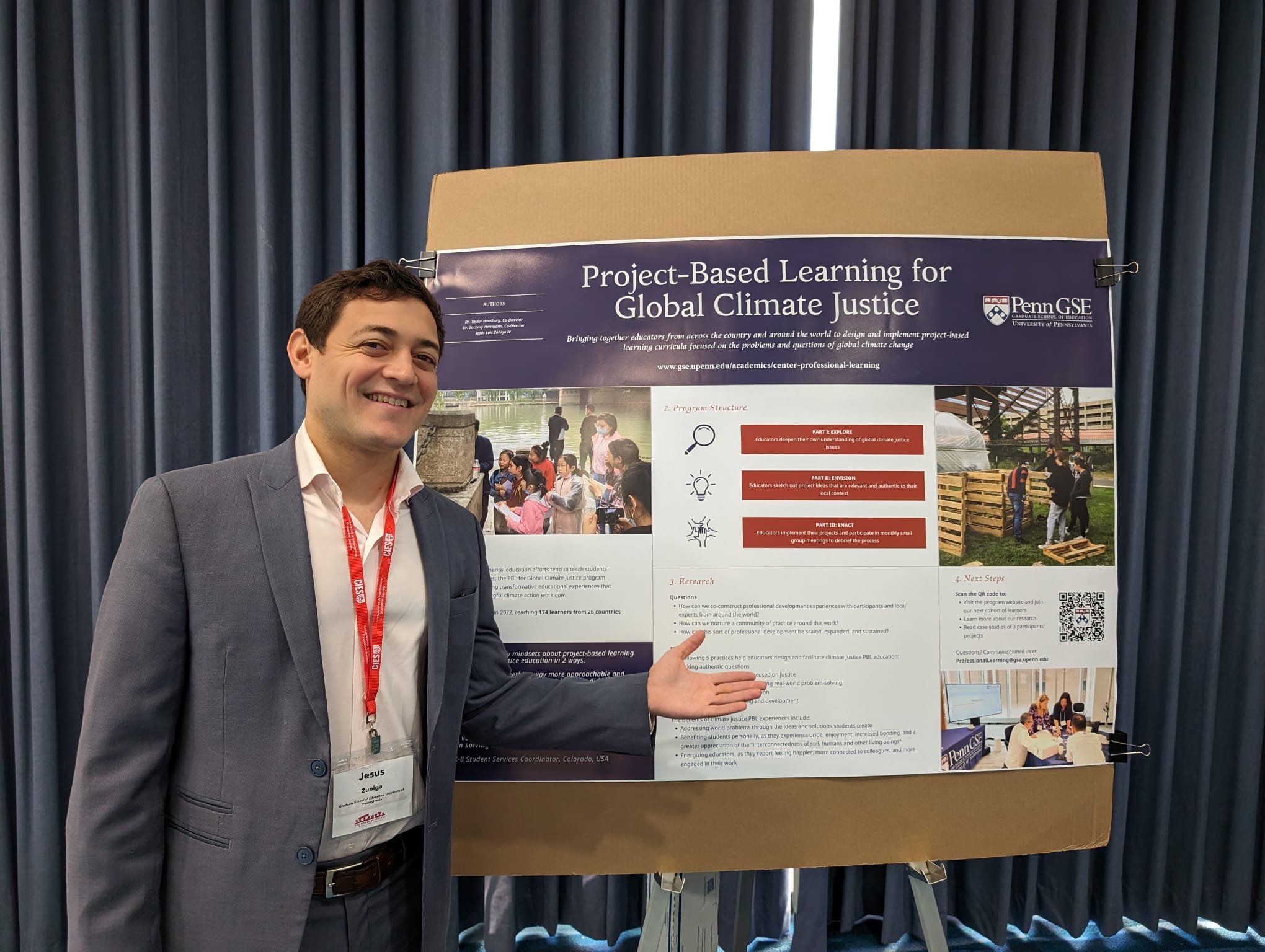 Louie Zuniga, GSE student, presenting at the Comparative and International Education Society conference in Miami, FL