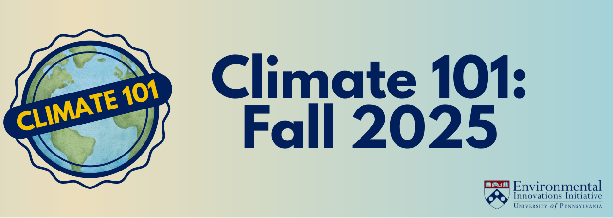 blue and green Climate 101 title header