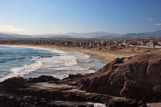 View of ocean coast in Chala, Peru