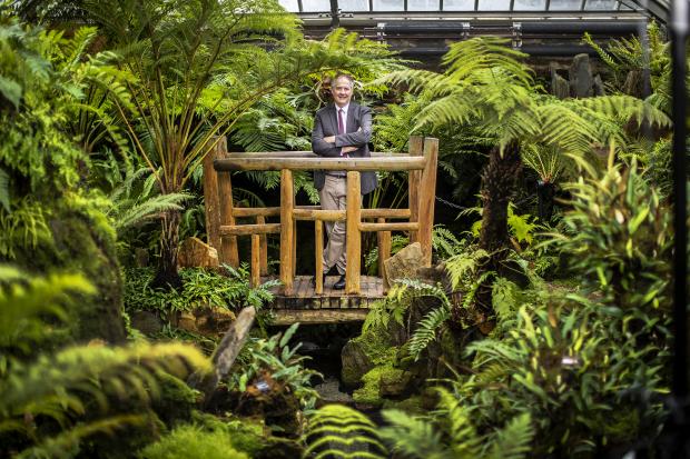 Bill Cullina, director of the Morris Arboretum, poses inside the Arboretum's Victorian fernery in March 2022. 