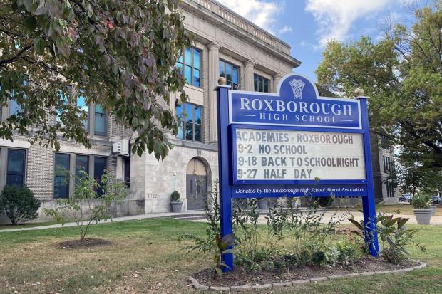 Exterior of Roxborough High School in Philadelphia