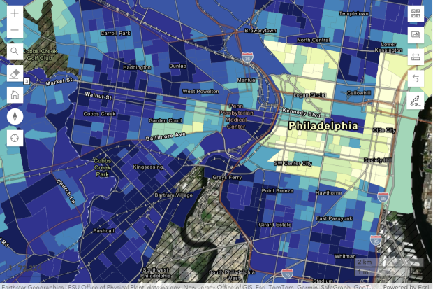 blue green mapping of environmental factors in region