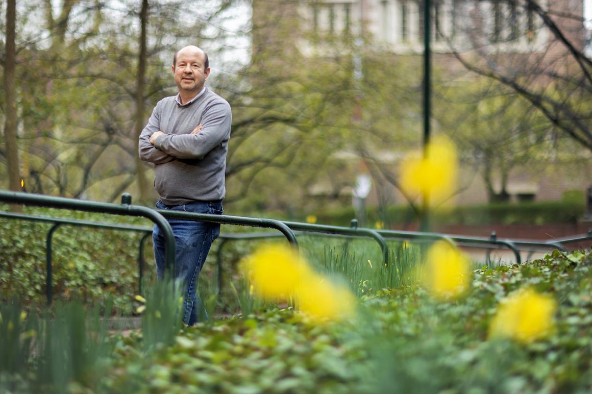 Professor Michael Mann standing in a garden