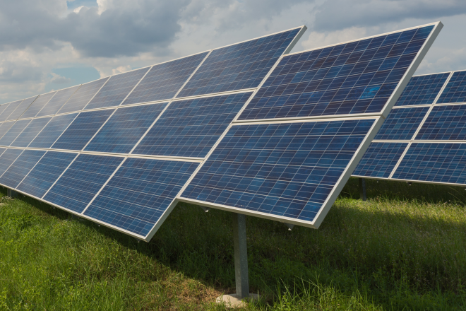 View of solar farm