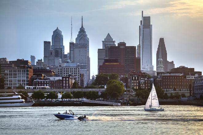 Today the Delaware River in Philadelphia is a site for both recreation and industry. Provisions in the Clean Water Act, passed by Congress a half-century ago, changed the “life history” of many waterways such as this one, Penn experts note.
