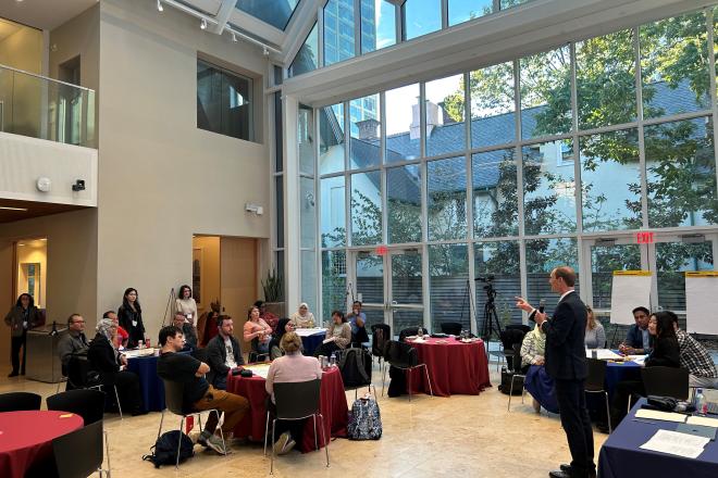 Design sprint workshop in October 2023 at Penn led by Zachary Herrmann. (Image: Katie Baillie)