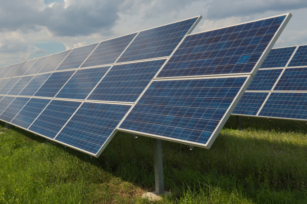 View of solar farm