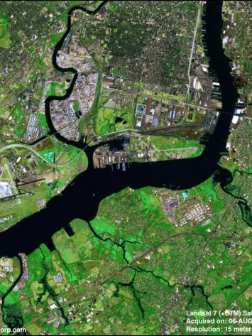 satellite image of Philly waters